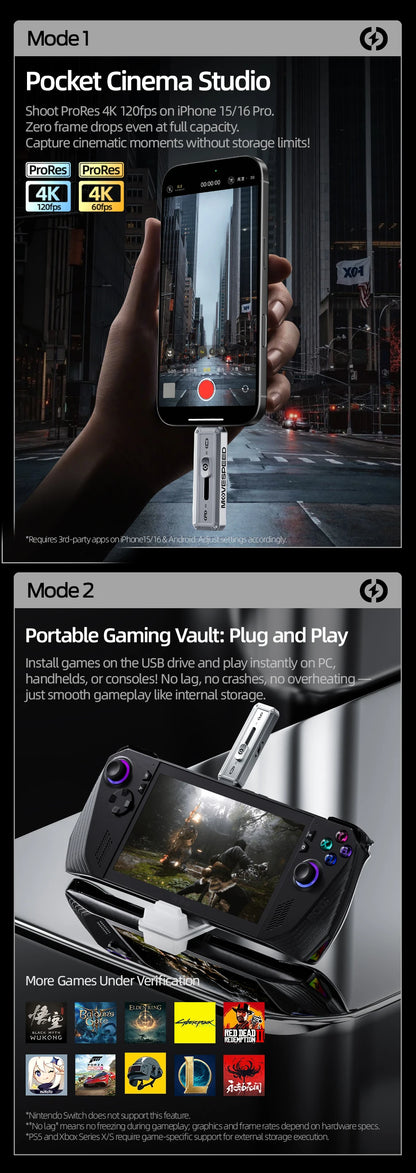 MOVESPEED SP20 USB Flash Drive | 2100MB/s | USB 3.2 Gen 2 | Type-C + USB-A | 256GB–2TB | iPhone