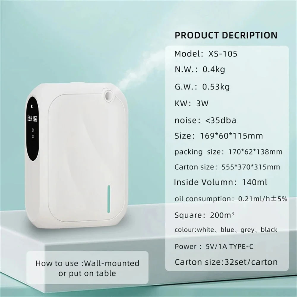 Hotel Scent Machine Aroma Diffuser – 200m³ Coverage, Bluetooth App Control