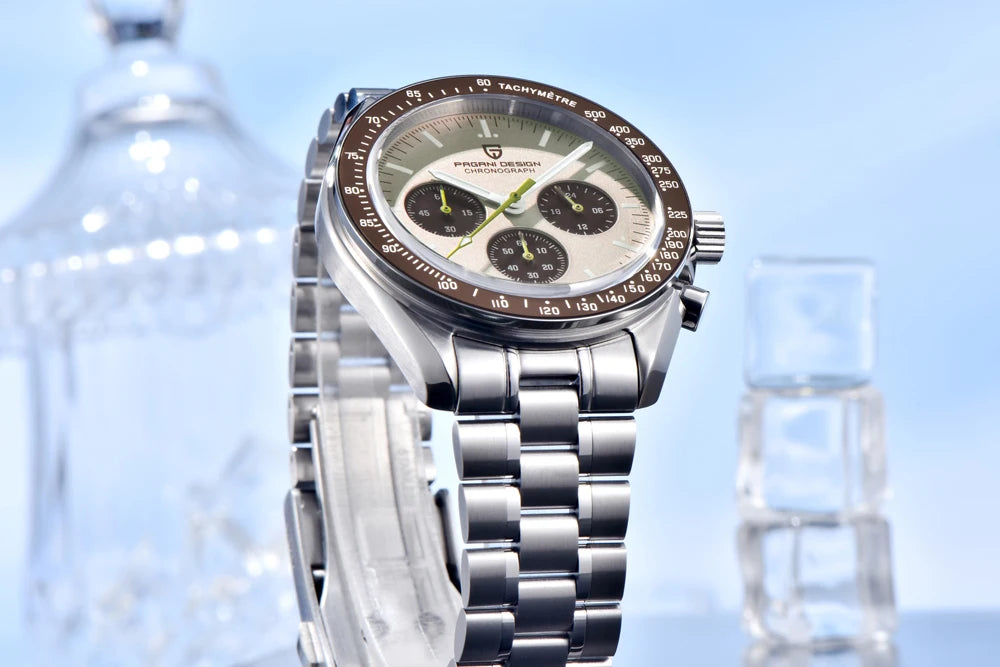 PAGANI DESIGN 1701 V5 Men's Luxury Quartz Chronograph Watch – AR Sapphire Glass, 100M Waterproof
