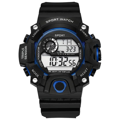 Men's R.E.D. Sports Electronic Wristwatch with large dial, waterproof design, luminous display, and alarm feature.