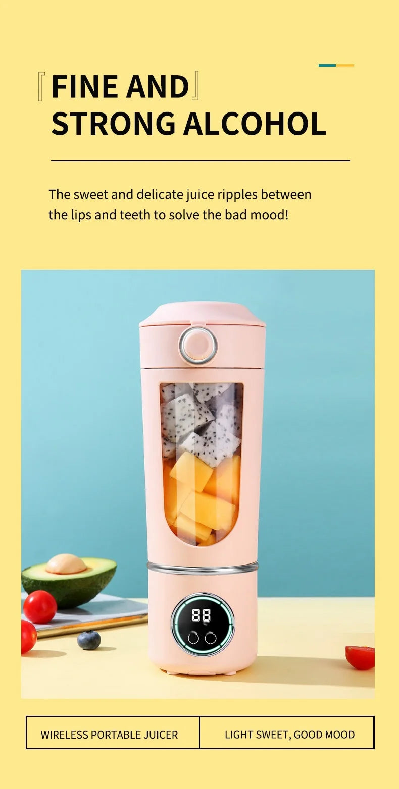 Portable Juice Blender 700ml | USB Rechargeable | 2-in-1 Bottle | Smoothie Maker