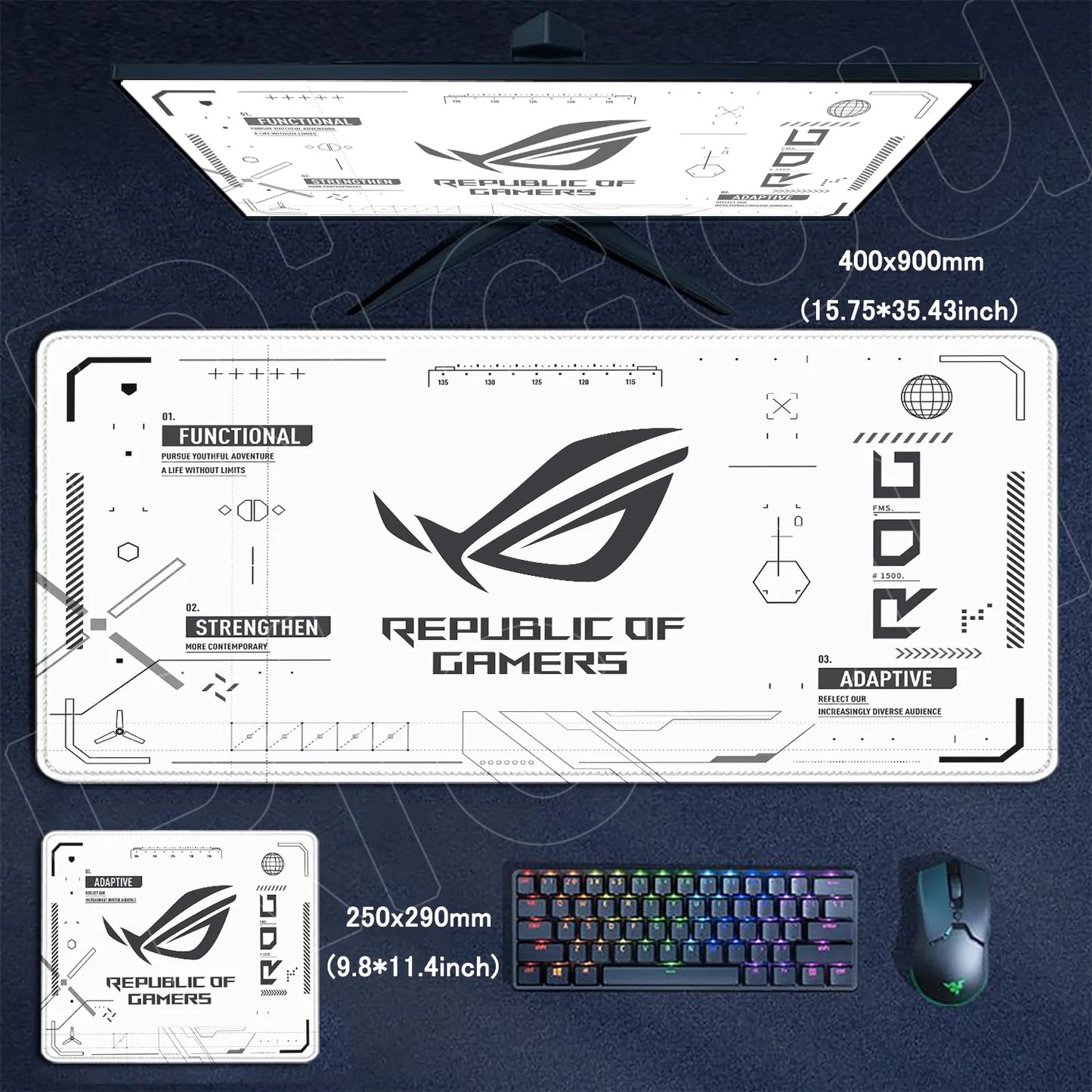 Riccu XXL Anime Gaming Mouse Pad — HD Print, Stitched Edges, Multiple Sizes