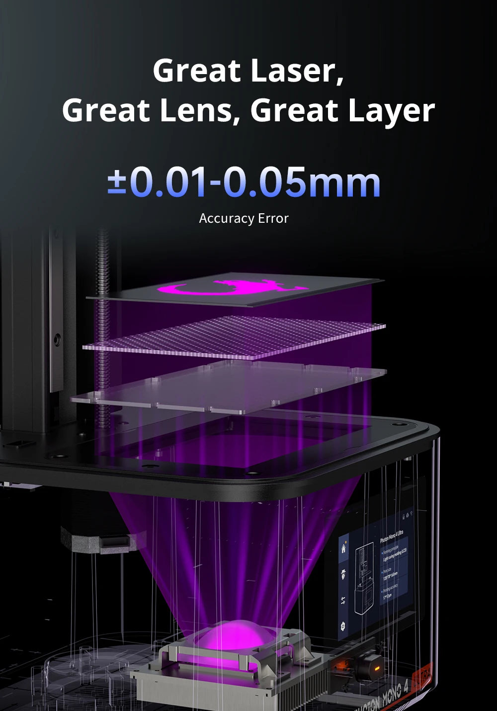 ANYCUBIC Photon Mono 4 Ultra AE LCD 3D Printer – 10K, 7", 2.2L Build Volume