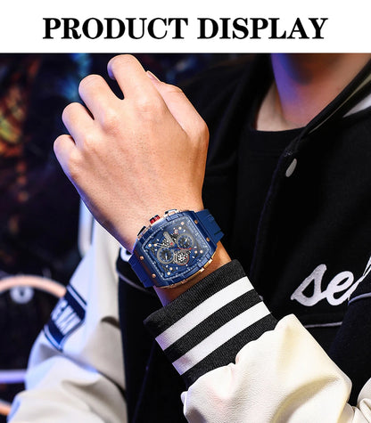 CURREN Men's Fashion Watch – Unique Square Design, Luxury Quartz Sport, Waterproof