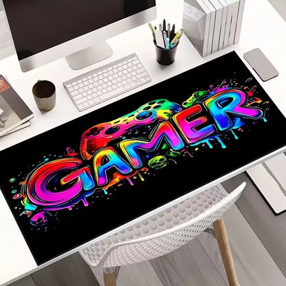 XXL Neon Glow-in-the-Dark Gaming Mouse Pad – Non-Slip Rubber Desk Mat