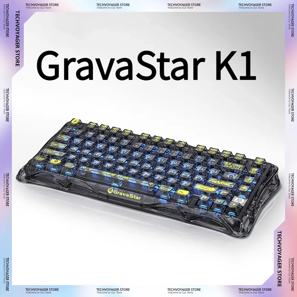 GravaStar K1 Wireless Gaming Keyboard | Tri-Mode BT/2.4GHz/USB | Long Battery | Custom Mechanical | RGB
