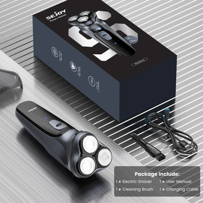 Sejoy 3D Floating Electric Shaver for Men – Triple Blade, Wet/Dry, 85min, Fast Charge