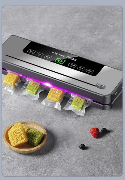 Food Vacuum Sealer Machine | Dry & Wet | UV Sterilization | Built-in Cutter | Kitchen Food Storage