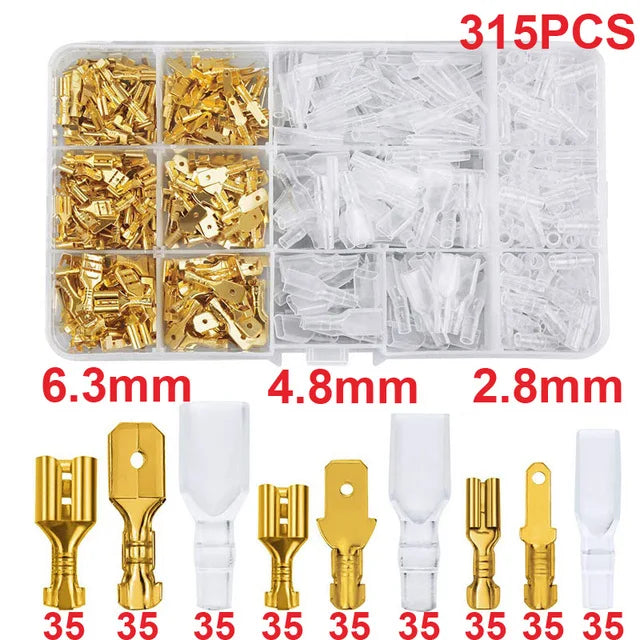 Insulated Spade Connector Kit – Male & Female Crimp Terminals 2.8/6.3mm