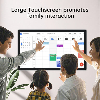TouchWo 15.6-43 inch smart digital calendar and chore chart family organizer display by R.E.D. Shopping, showing a modern interactive monitor.