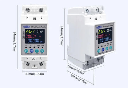 TOMZN 2P 63A TUYA WiFi Smart Circuit Breaker with Energy Monitoring