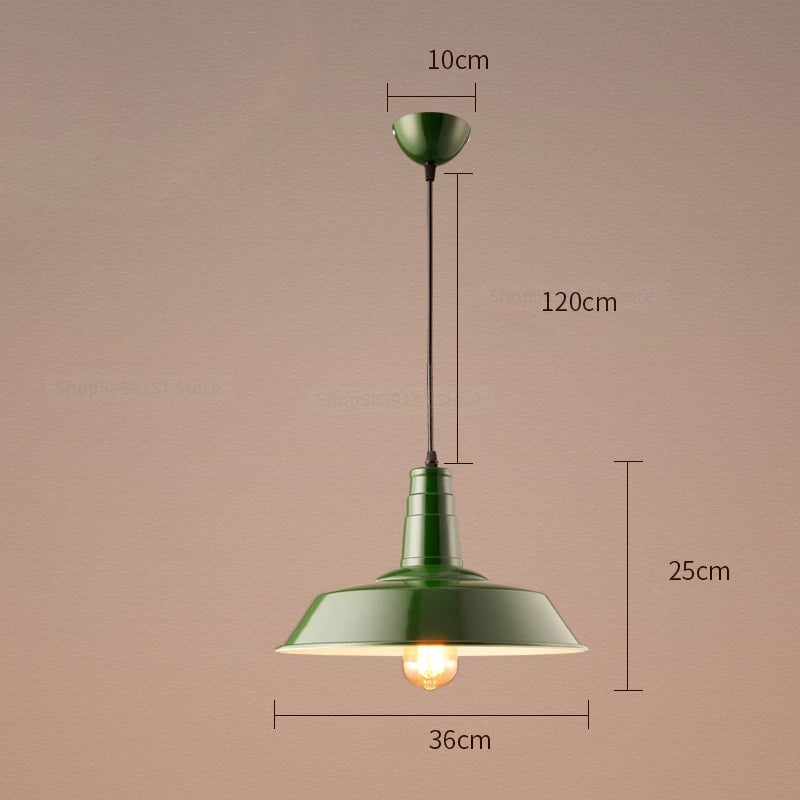 Nordic Industrial Retro Pendant Light – E27 Vintage Loft Bar Cafe Lamp