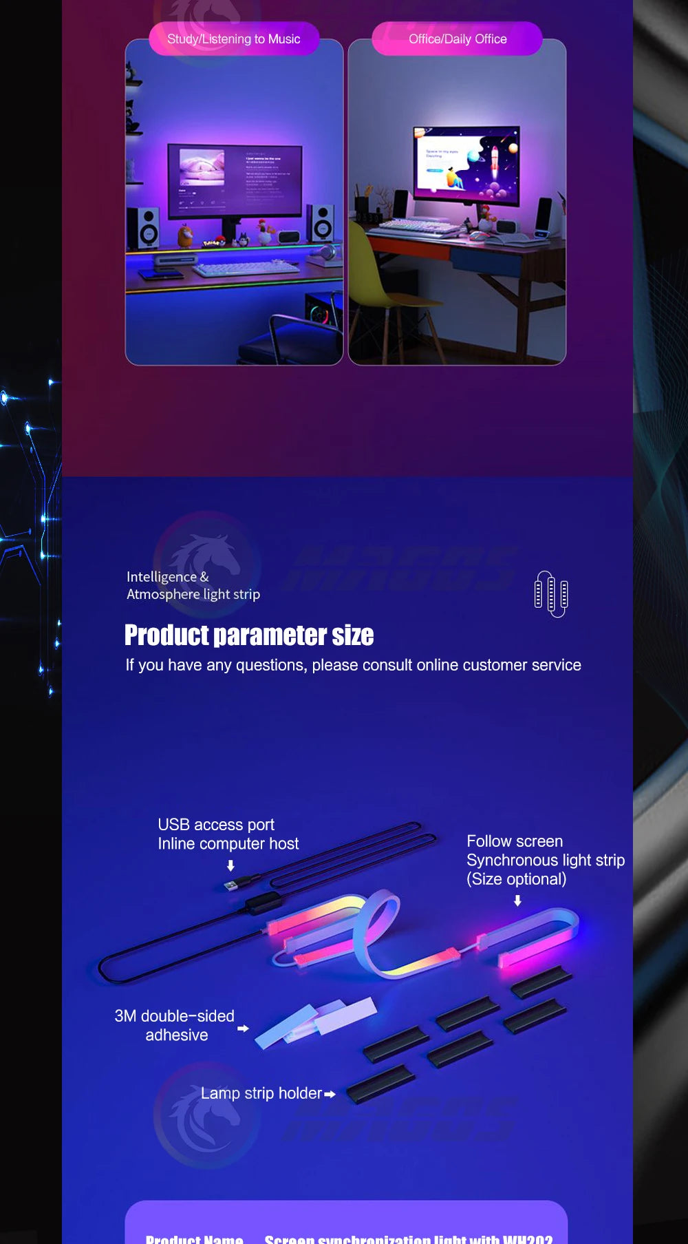 Skydimo Ambilight RGB LED Strip for PC Monitor – AURA USB 5V Software Control (24"/27"/32"/34")