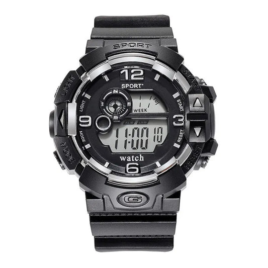 Men's Luminous Military LED Digital Watch - Waterproof, Silicone Strap, Calendar Display