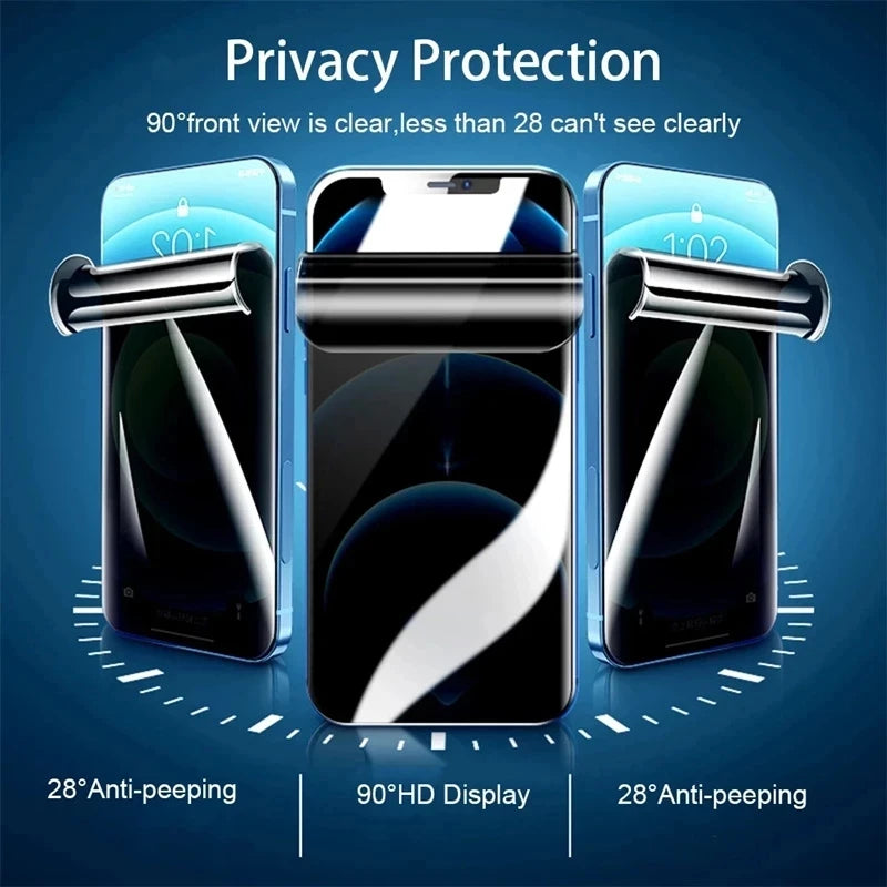 Privacy Hydrogel Film for iPhone | Anti-Spy Screen Protector for iPhone 6-16 Pro Max, X, XR, XS (2pcs)
