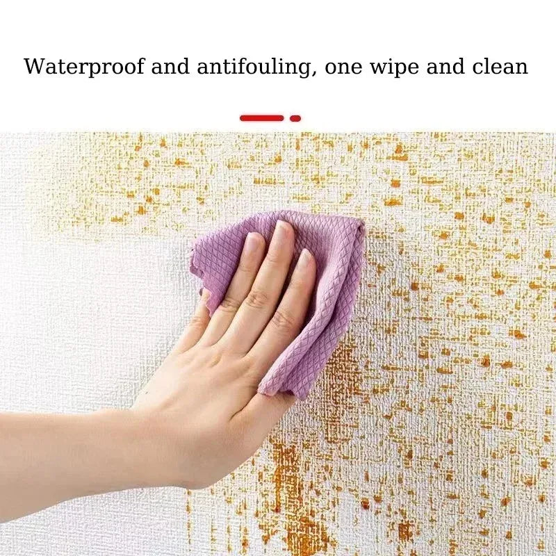 Self-Adhesive 3D Foam Wall Panel – Linen PVC Texture Waterproof 50cm