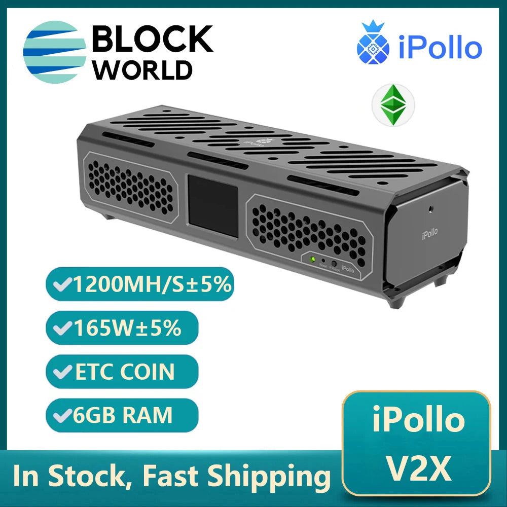iPollo V2X ETC ASIC Miner – 1200 MH/s, 165W, ETCHash
