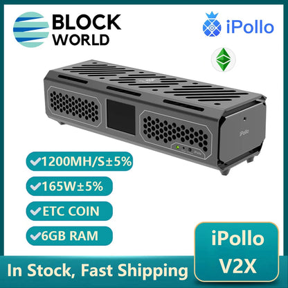 iPollo V2X ETC ASIC Miner – 1200 MH/s, 165W, ETCHash