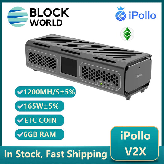 iPollo V2X ETC ASIC Miner – 1200 MH/s, 165W, ETCHash