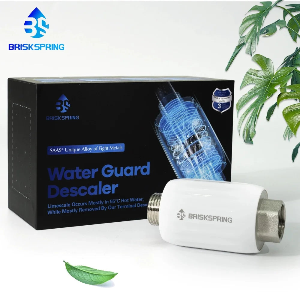 BriskSpring Physical Water Descaler – No Salt, No Chemicals, Anti-Scale & Anti-Rust