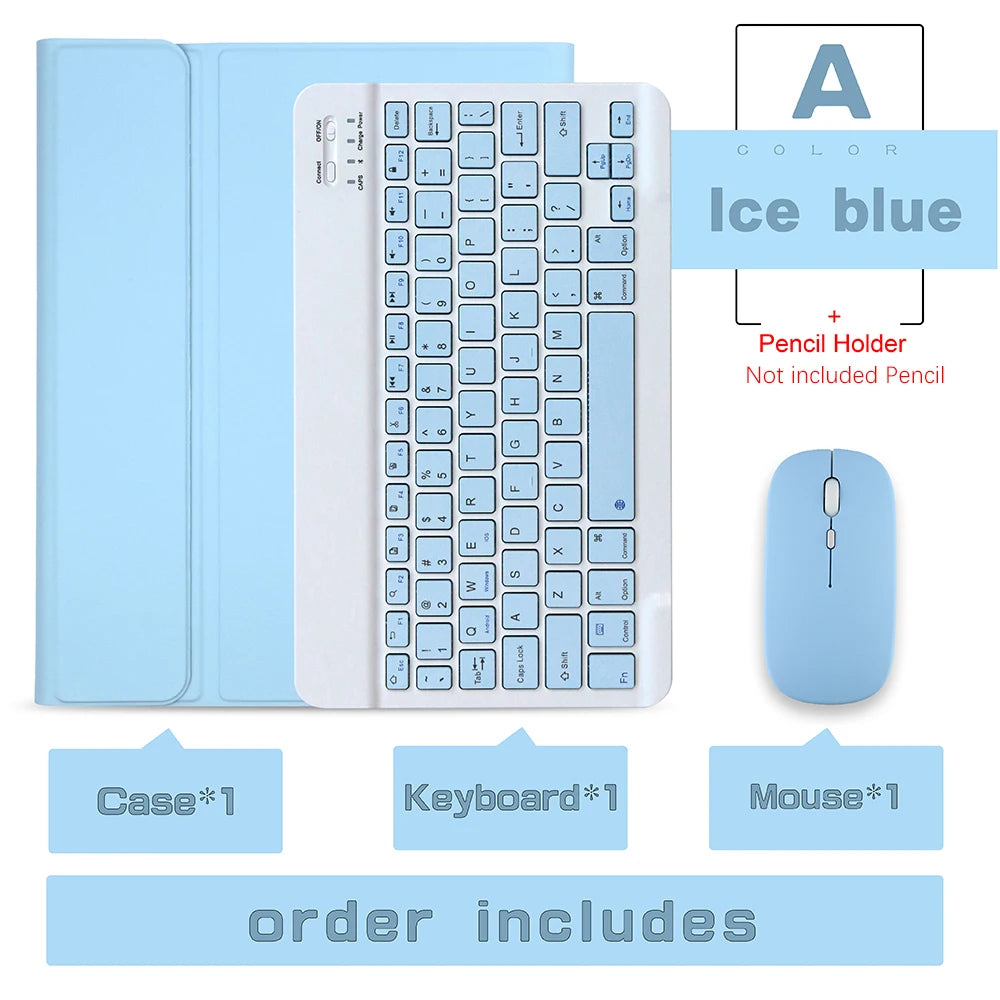 Wireless Magic Keyboard & Mouse Case for iPad Pro 11/13, Air 11/13, iPad 7-10 Gen – Bluetooth, Touchpad