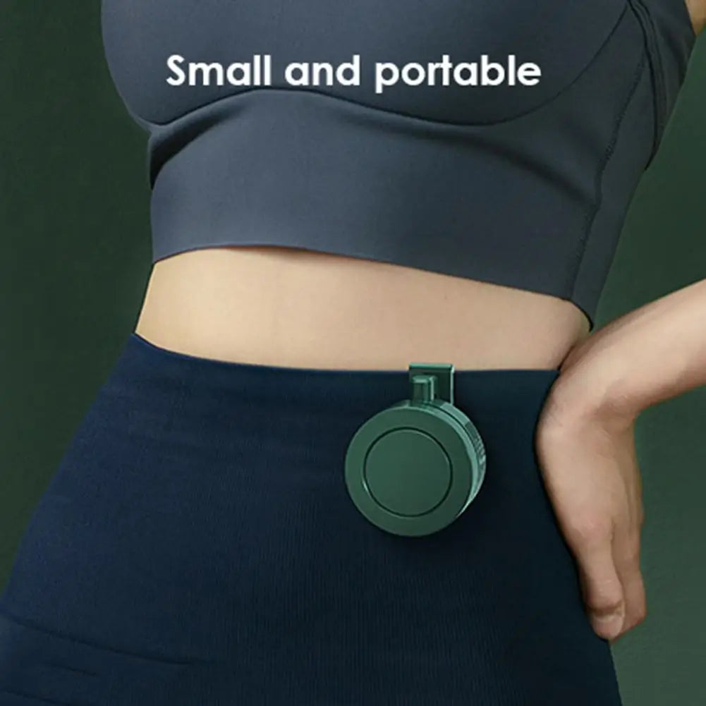 Leafless Mini Clip Fan – USB Neck & Waist Cooling Fan, 3 Speeds (Green)