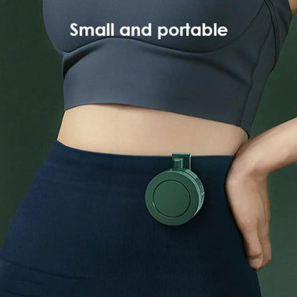 Leafless Mini Clip Fan – USB Neck & Waist Cooling Fan, 3 Speeds (Green)