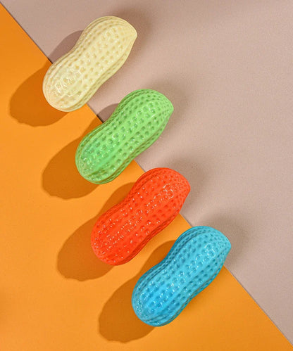 Peanut Squeaky Dog Chew Toy | TPR Teeth Cleaning Interactive Pet Toy