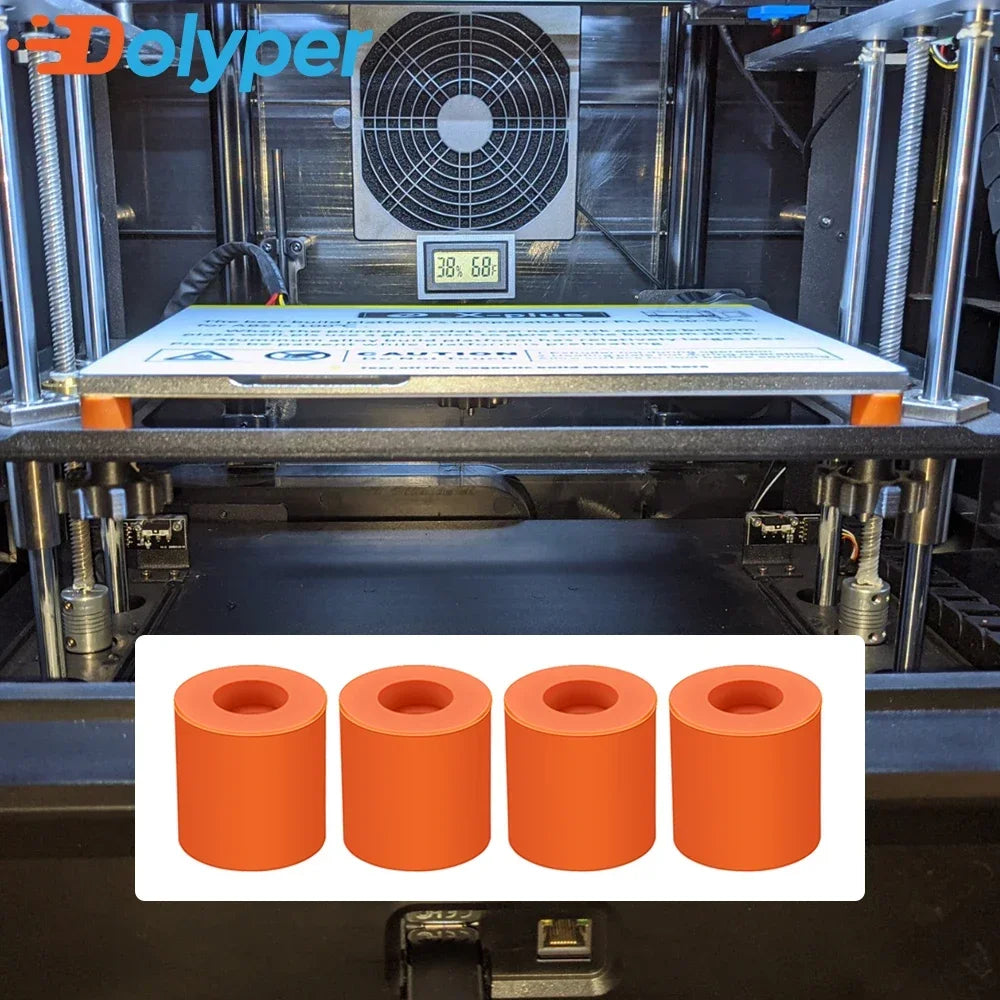 4pcs Silicone Hot Bed Leveling Spacers for CR-10, Ender-3, Prusa, Anycubic – Replace Bed Springs
