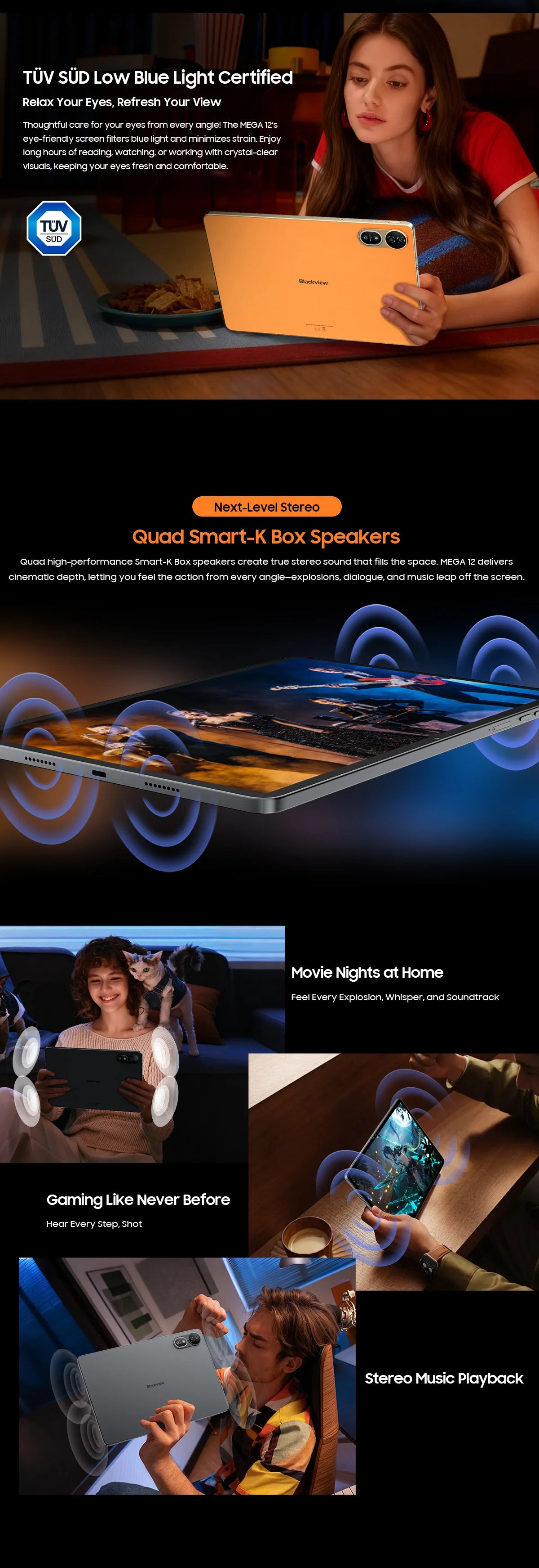 Blackview MEGA 12 5G Tablet – 12.2" 2.4K 120Hz, Dimensity 7200, 50MP, 10000mAh, Android 16