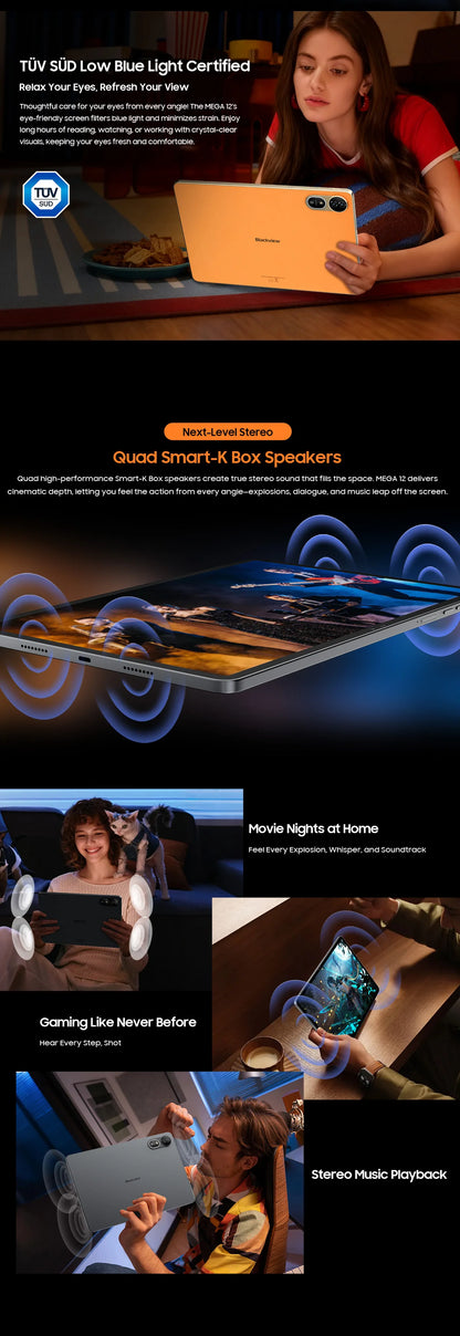 Blackview MEGA 12 5G Tablet – Dimensity 7200, 12.2" 2.4K 120Hz, IP69K, 50MP, 10000mAh