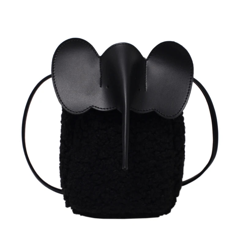 Corduroy Elephant Phone Bag – Luxury Bucket Shoulder Purse for Women
