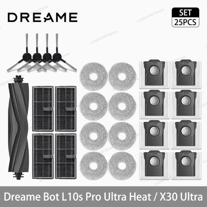 Dreame L10s Pro Ultra Heat / X30 Ultra Robot Vacuum Spare Parts – Brush, Filter, Mop & Dust Bag