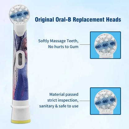 Oral-B Compatible Children's Electric Toothbrush Replacement Heads – 4pcs Set | DB4510K D10 D12K D100K Series