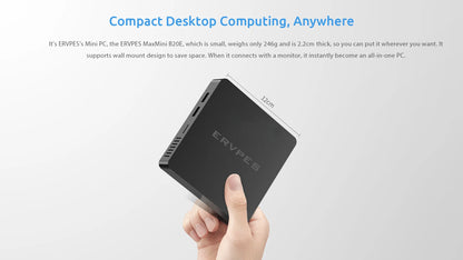 ERVPES B20E Mini PC – 8GB RAM 128GB SSD | Intel 6500Y | Windows 11 | WiFi BT5.2 HDMI
