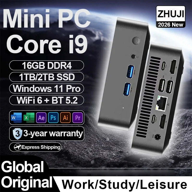 Mini PC Windows 11 – Intel Core i9-8950HK / i3-6100U, 16GB DDR4, Up to 2TB SSD