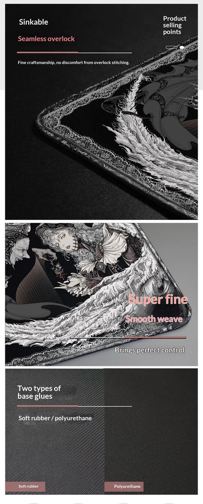 Haofengqi E-Sports Feather Gaming Mouse Pad – FPS Smooth Control, Anti-Slip for APEX, CSGO, Valorant