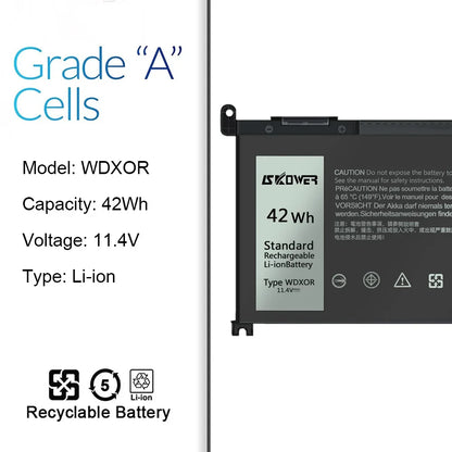SKOWER Dell Vostro & Inspiron Replacement Battery WDX0R 42Wh — 5468 5471 5568 7368 7460 7472