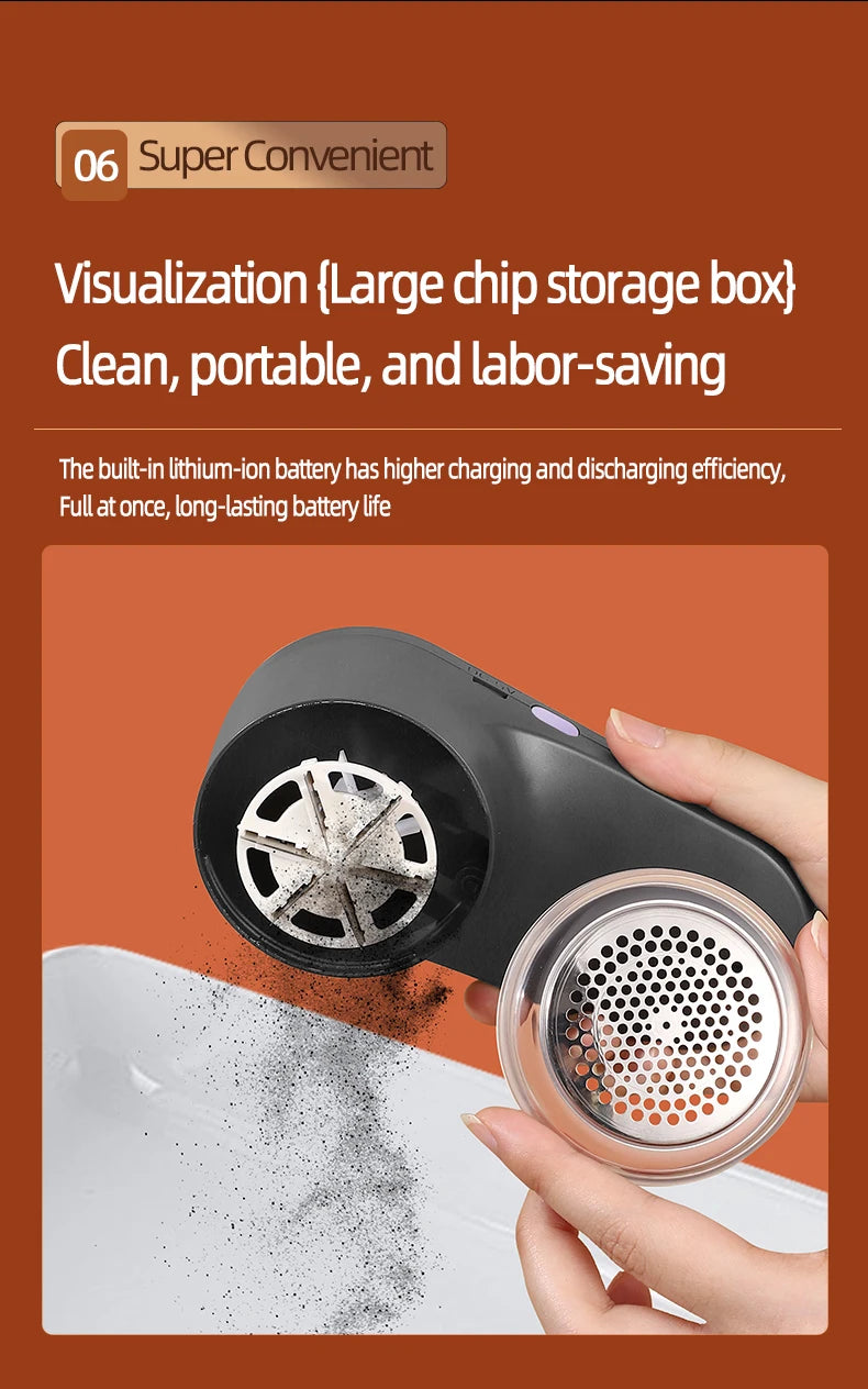 Electric Lint Remover — Smart LED Digital Display, USB Charging, Portable Fabric Hair Ball Trimmer