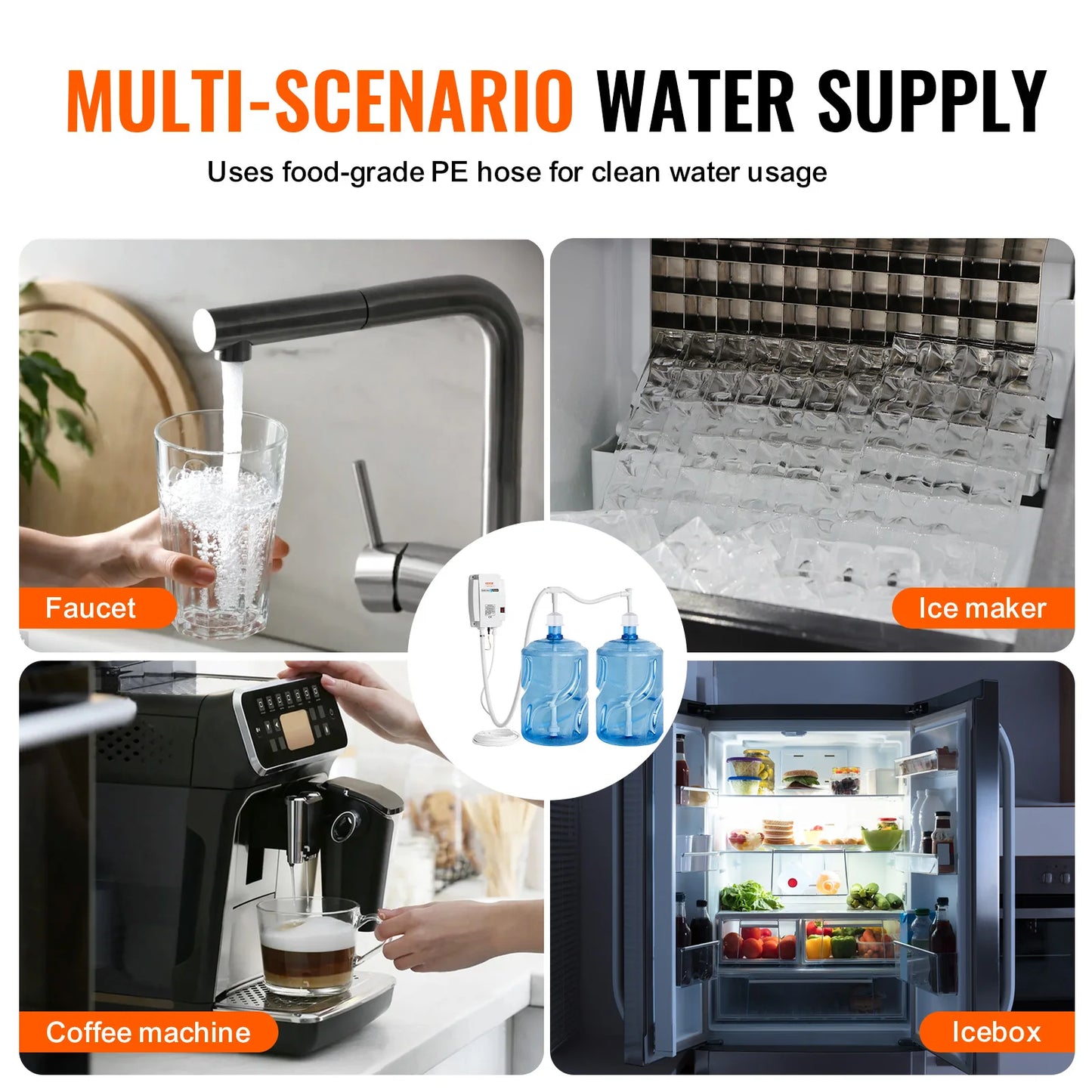 SucceBuy Electric Water Dispenser Pump — 2x5 Gallon Bottled Water, Double-Pipe Auto Dispensing