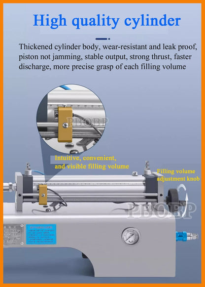 Pneumatic Paste & Liquid Filling Machine – Adjustable Cream Filler with 30L Hopper
