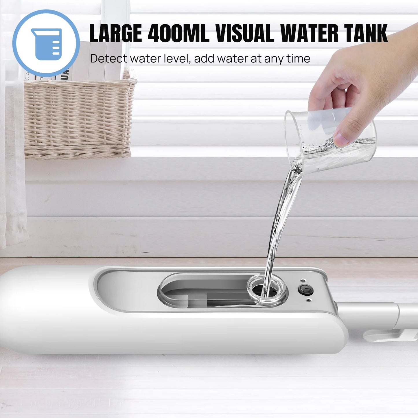 DayPlus Steam Mop & Detachable Steam Cleaner 1500W – Carpet, Laminate, Tile, Hardwood, 400ml