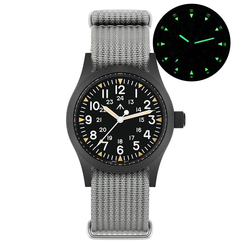 Militado ML05 Vintage Field Watch – 38mm, VH31 Sweep, Sapphire AR Crystal, Luminous