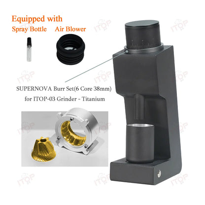 ITOP 03 Electric Coffee Grinder – 48mm Flat Burr, 7-Core, Espresso & Filter | 110V / 220V