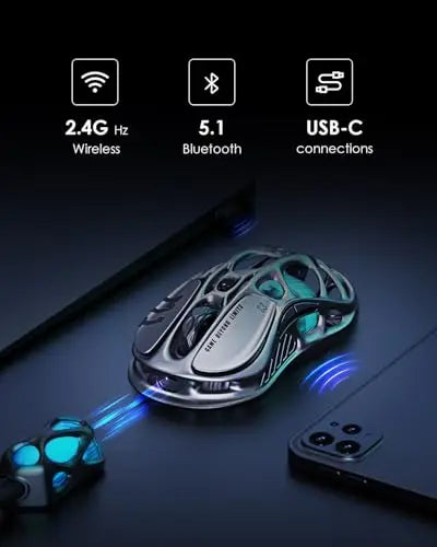 GravaStar Mercury M1 Pro Gaming Mouse – Magnesium Alloy, 26,000 DPI, PAW3395DM, 5 Programmable Buttons