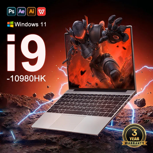 Erilles 14" Gaming Laptop – Intel Core i9-10980HK, 16GB DDR3, up to 2TB SSD, 90Hz, Windows 11