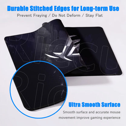 Black Anime XXL Gaming Mouse Pad – Lock Edge, HD Print, Anti-Slip Desk Mat, Multiple Sizes