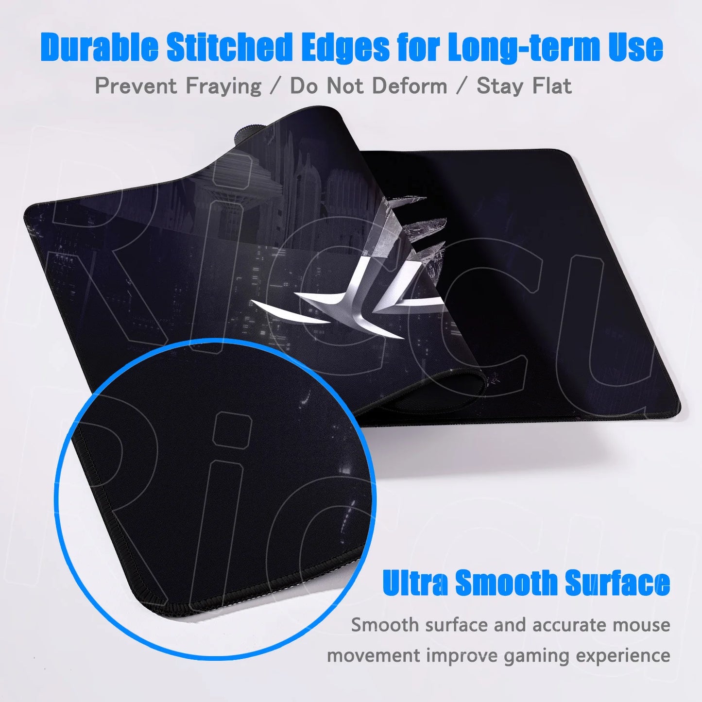Riccu XXL Anime Gaming Mouse Pad — HD Print, Stitched Edges, Multiple Sizes
