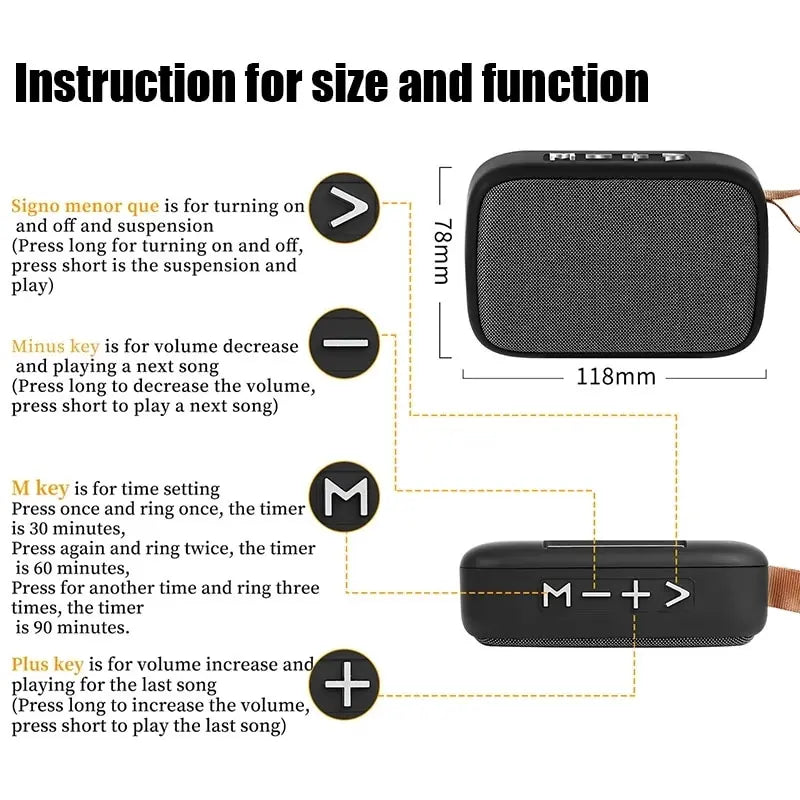 Portable Wireless Soundbar - Bluetooth 5.0, 500mAh Battery, HIFI Sound for Indoor & Outdoor