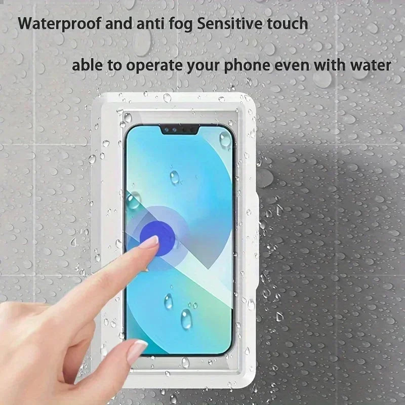 Waterproof Shower Phone Holder | Anti-Fog Universal Mount for Bathroom, Touch-Through Case